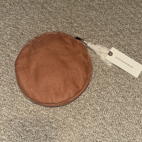 Anthropologie Floral Embroidered Cosmetic Bag - Brown and Green - Picture 3 of 4